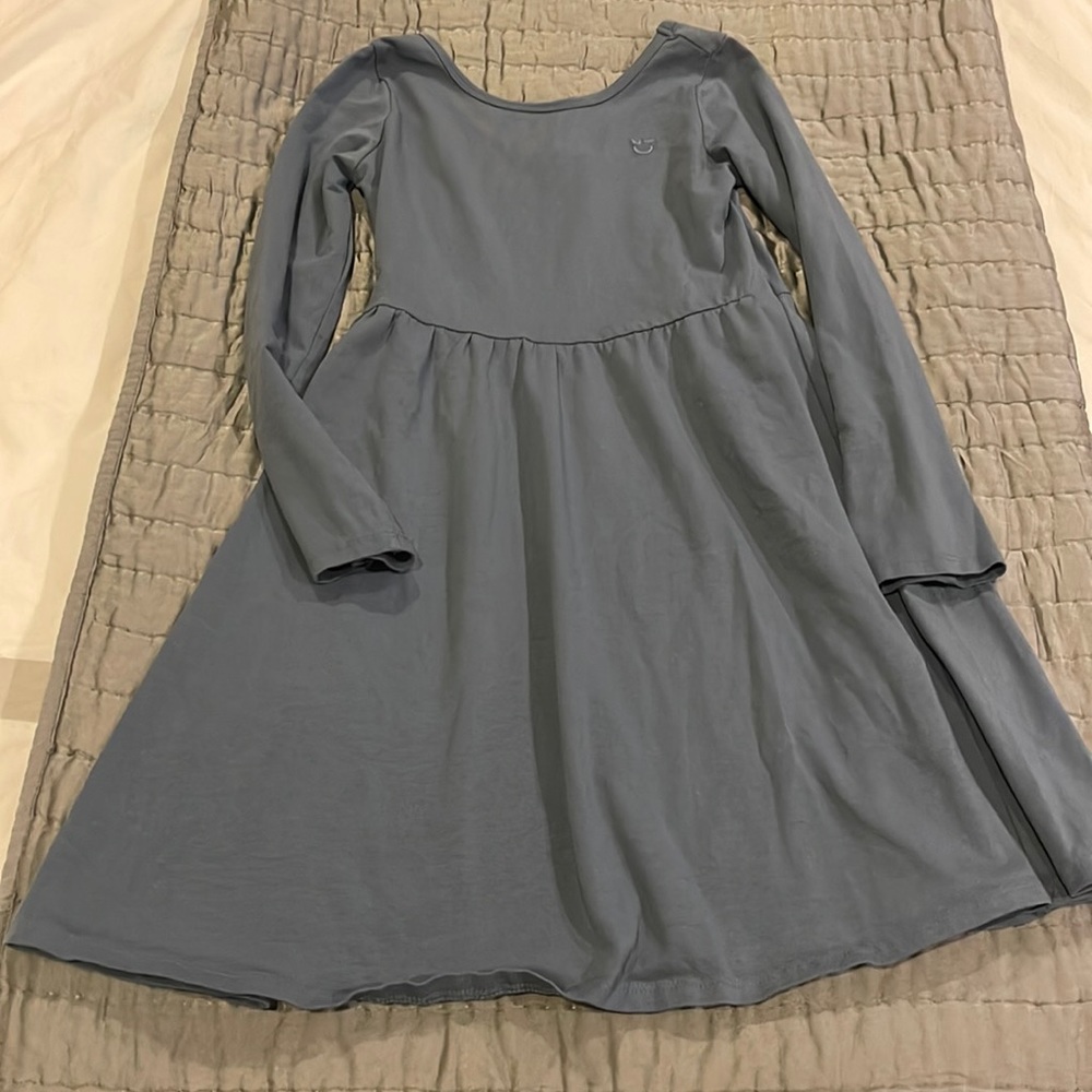 Like new condition Nordstrom brand girls dress size 8-10 in grey/blue